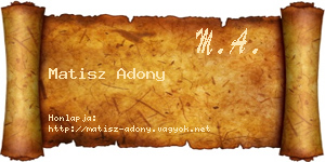 Matisz Adony névjegykártya